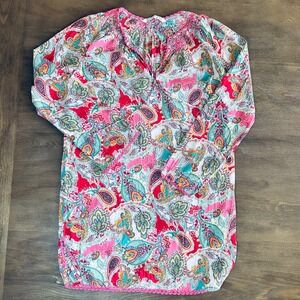 Athleta Women's Size M Paisley Print‎ Tallulah Long Sleeve Tunic dress cover up